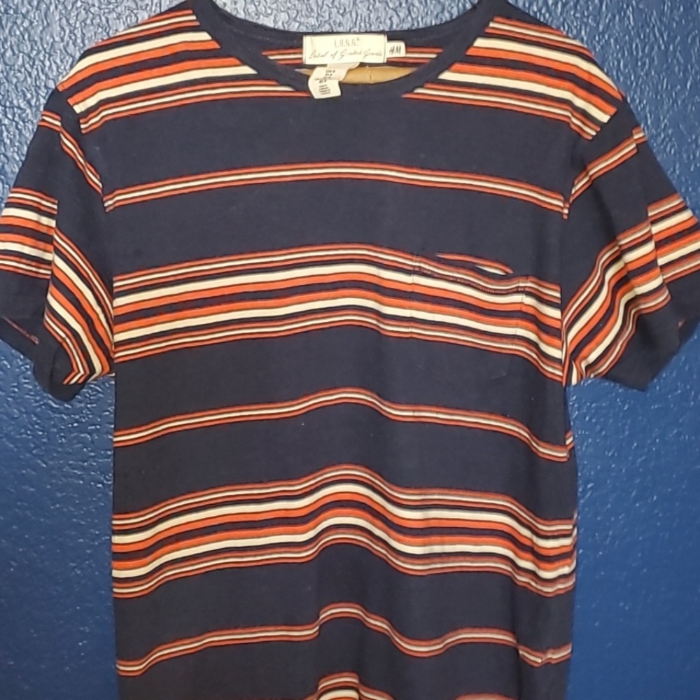 H&M Stripped Orange and Blue Shirt